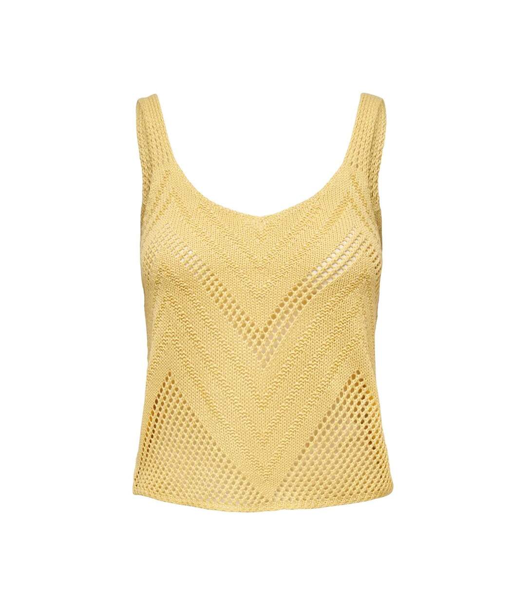 Débardeur maille Jaune Femme JDY Sun-1