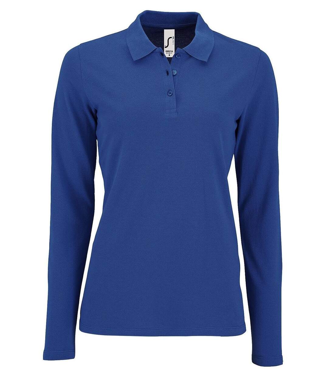 Polo manches longues - Femme - 02083 - bleu roi