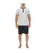Ensemble Pyjama court homme en coton uni col boutonné & Logo poitrine Pierre Cardin-1