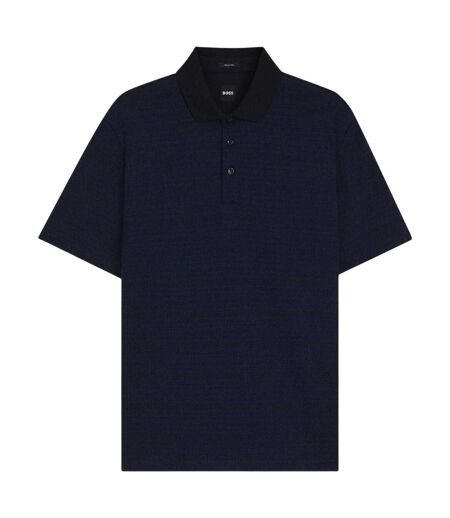 Mens Parris 102 Mercerised Cotton Polo Shirt Dark Blue Boss