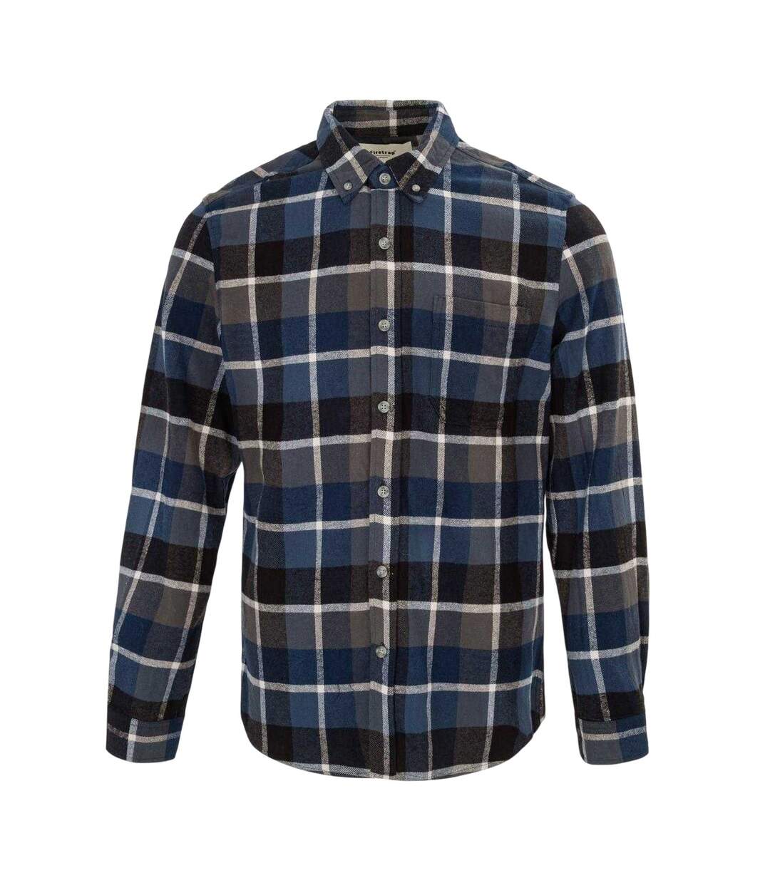 Mens Checkered Shirt Blue Black Firetrap-1