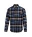 Mens Checkered Shirt Blue Black Firetrap-1