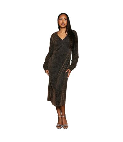 Robe Mi-longue Femme Jaune Or Principles