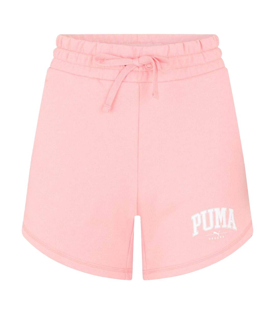 Womens/ladies Woven High Waist Sweat Shorts Pink Puma-1