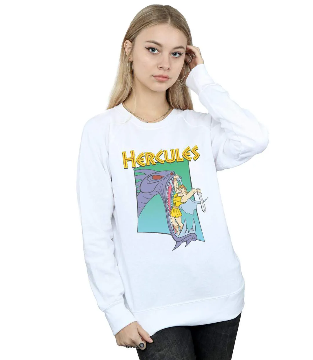 Disney - Sweat HERCULES HYDRA FIGHT - Femme (Blanc) - UTBI13422-2