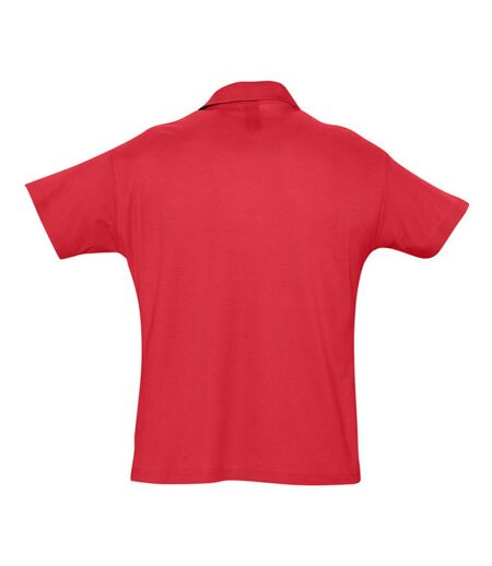 SOLS Mens Summer II Pique Short Sleeve Polo Shirt (Red) - UTPC318