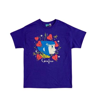 T-shirt Motif/style Jardin De Fleurs Adulte Bleu Cobalt Coraline
