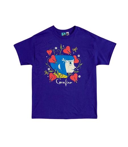 T-shirt Motif/style Jardin De Fleurs Adulte Bleu Cobalt Coraline