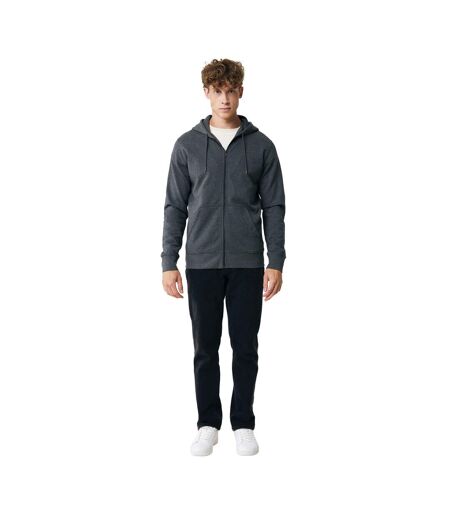 Unisex adult abisko recycled cotton full zip hoodie heather anthracite Iqoniq