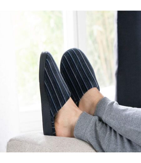 Isotoner Chaussons Mules homme ultra confortables, semelle à mémoire de forme et soutient de la voûte plantaire