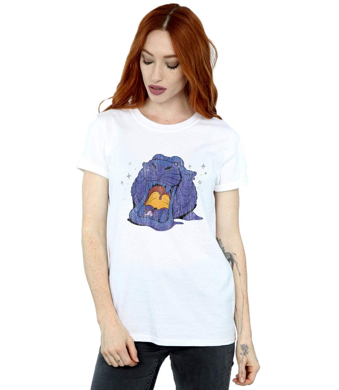 Disney - T-shirt ALADDIN CAVE OF WONDERS DISTRESSED - Femme (Blanc) - UTBI17288-2