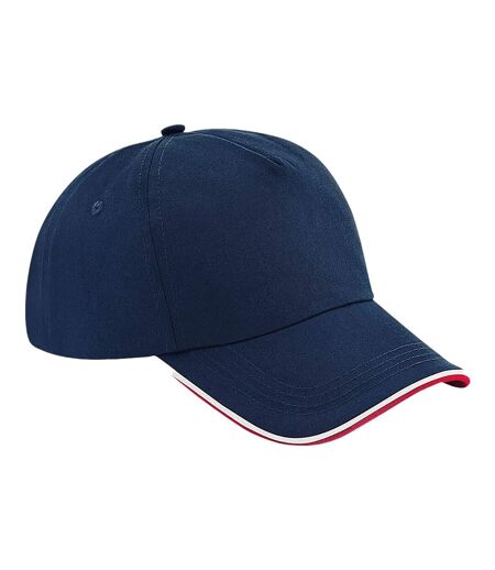 Casquette Authentic Bleu Marine Rouge Blanc Beechfield
