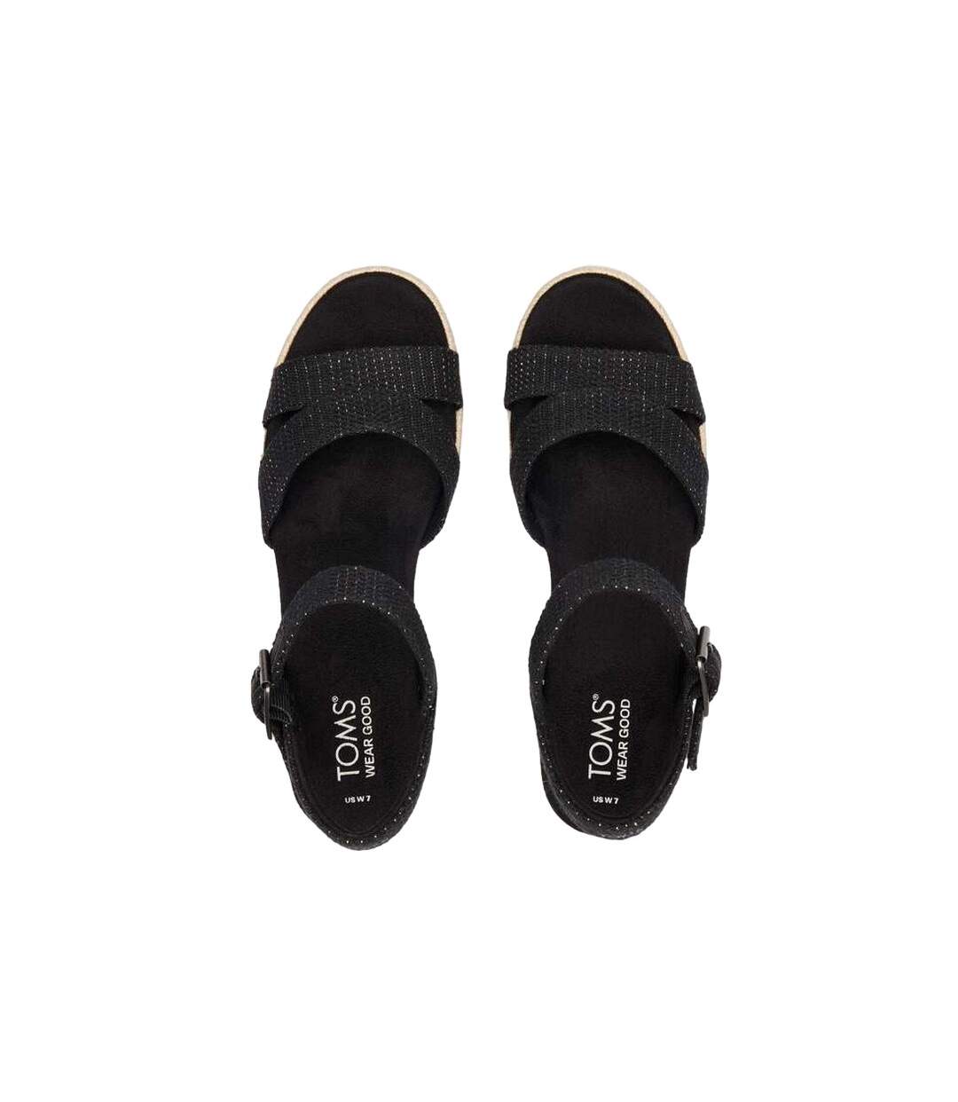 Womens/ladies audrey metallic espadrilles black Toms-4