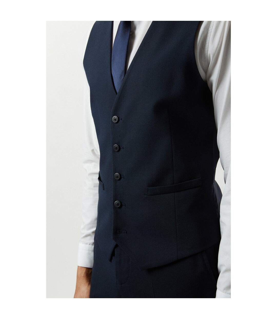 Burton Mens Essential Single-Breasted Slim Vest (Navy)