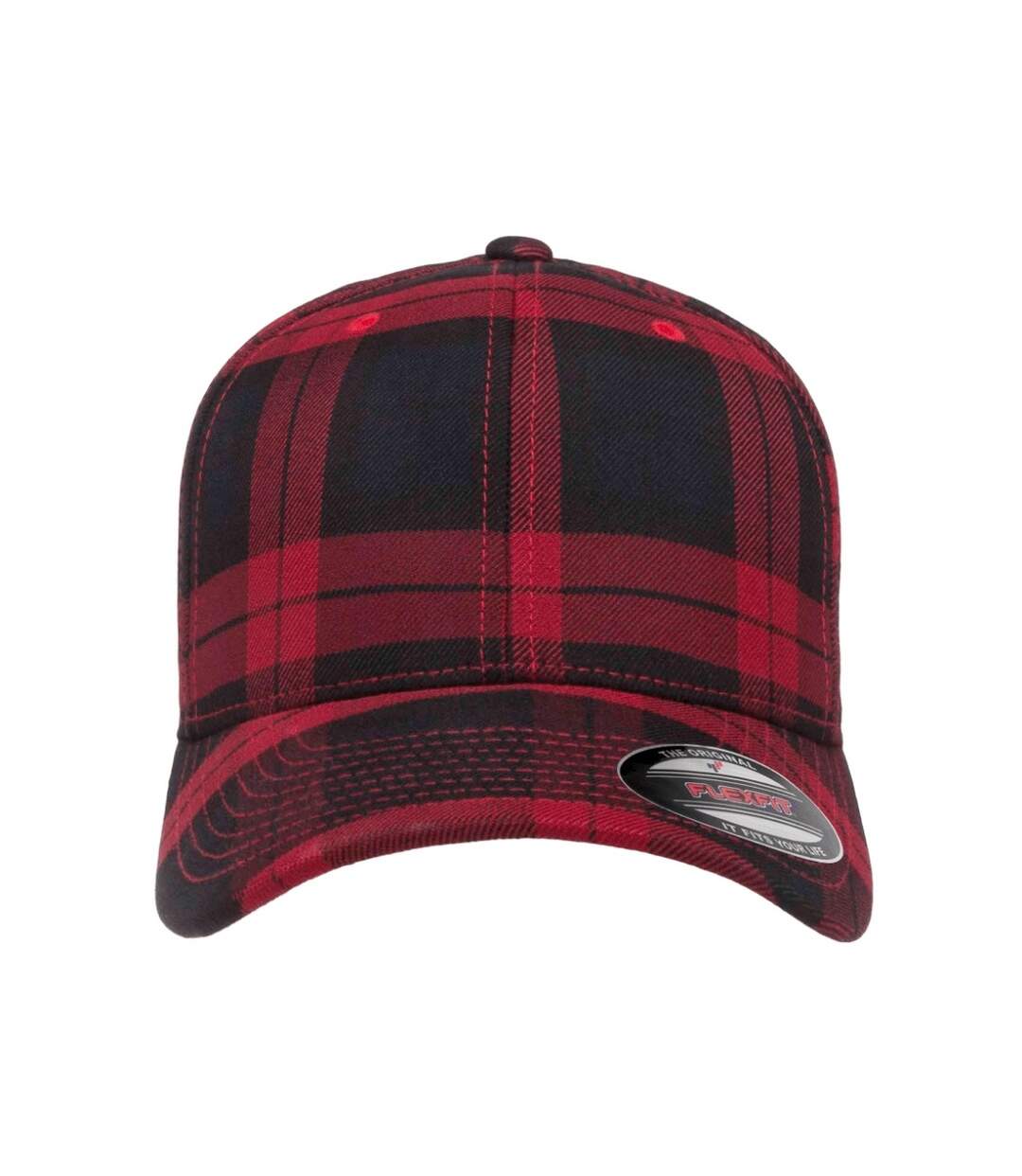 Casquette de baseball flexfit adulte noir / rouge Yupoong-1