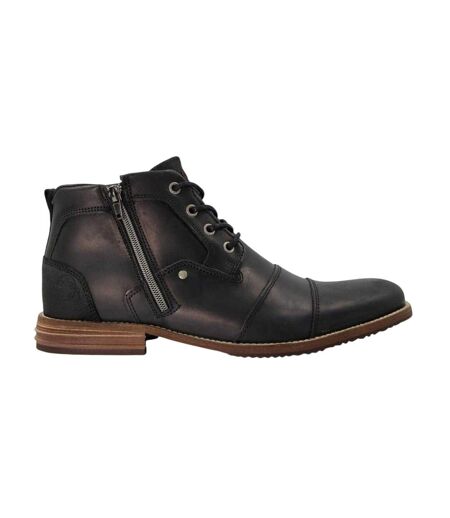 Mens Captain Leather Ankle Boots Black Dune London