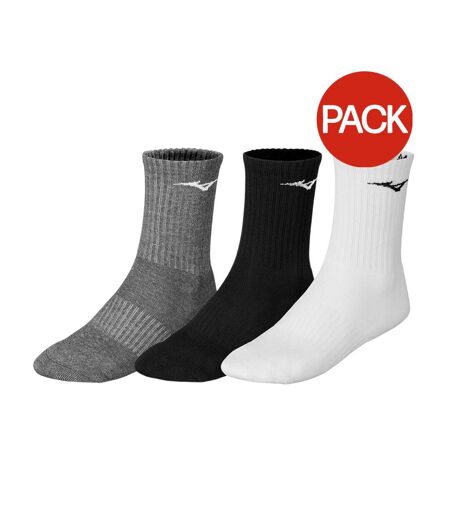 Lot De 3  Chaussettes Entraînement Adulte Gris Noir Blanc Mizuno