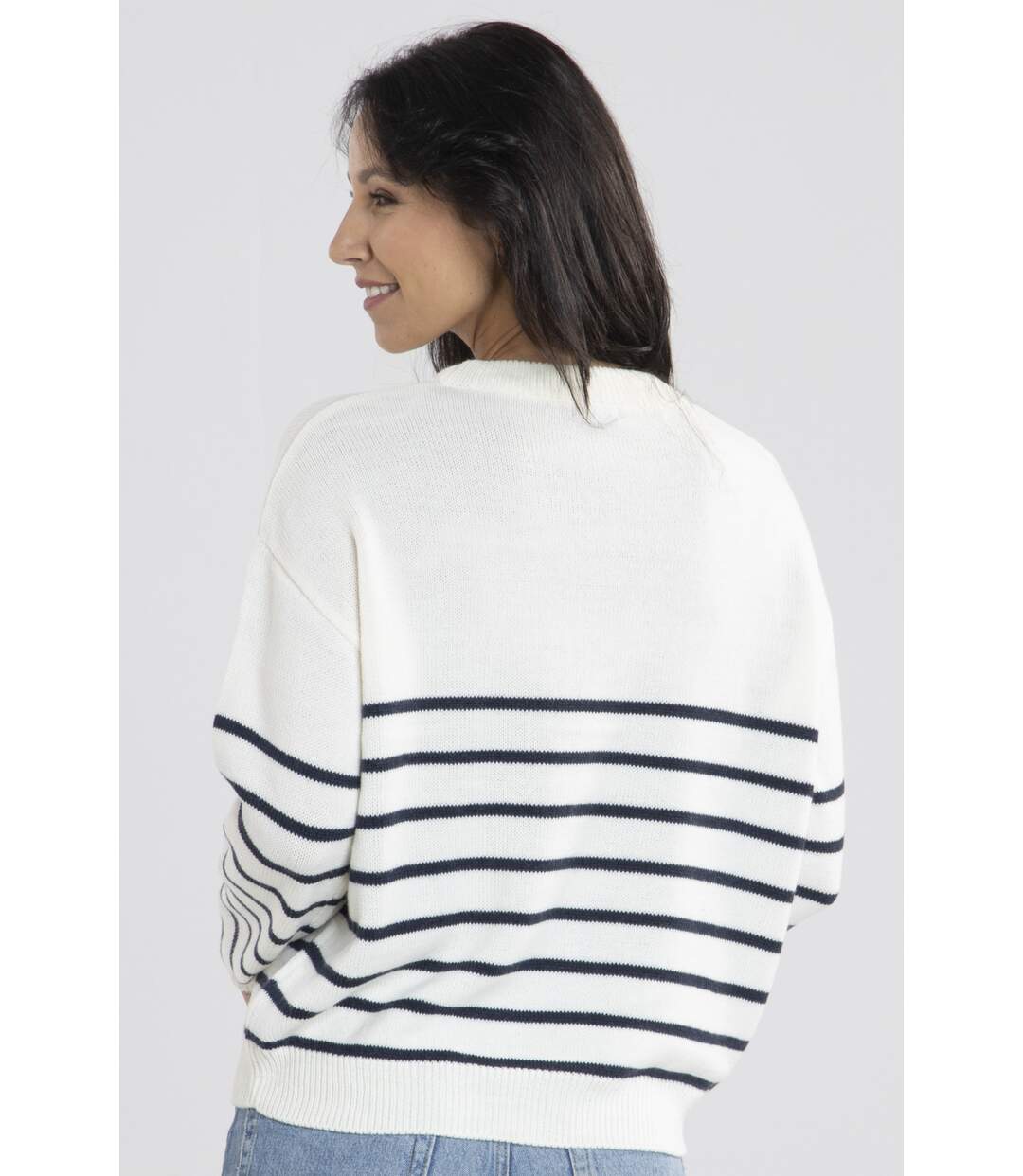 Pull Marif Blanc/Noir-3