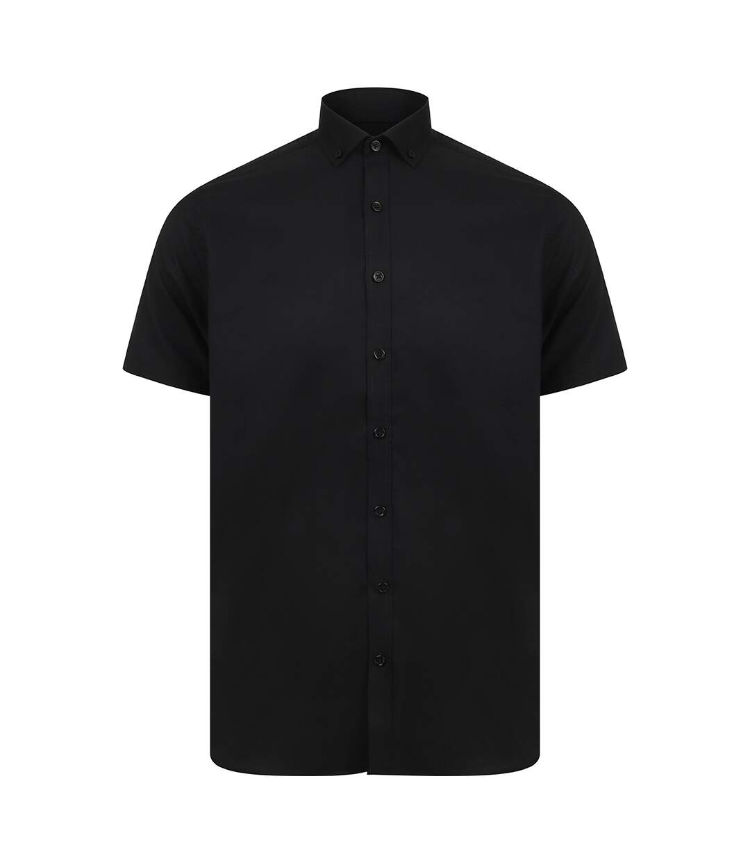 Henbury Mens Modern Short Sleeve Slim Fit Oxford Shirt (Noir) - UTPC3830