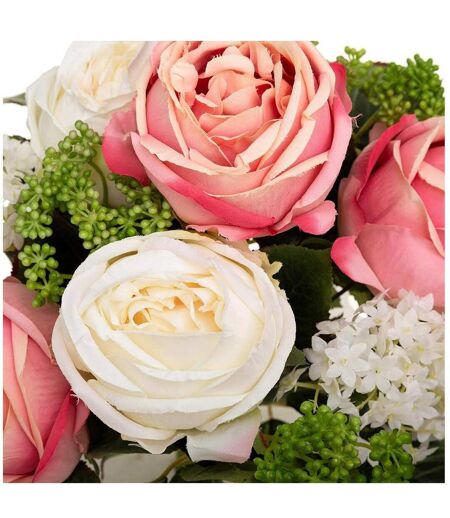 Bouquet de Fleurs Vero 35cm Rose & Blanc