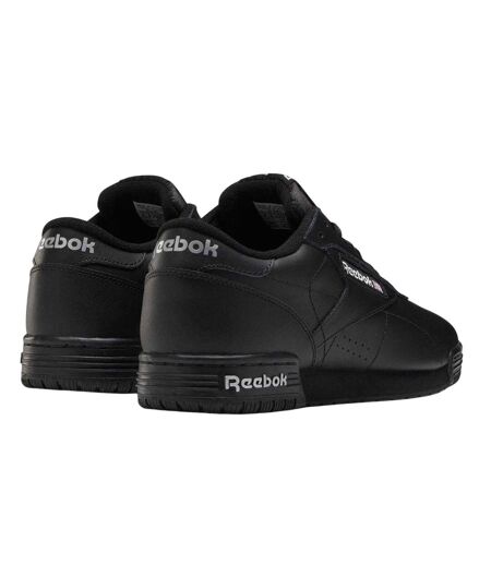 Mens Exofit Leather Low Trainers Black Silver Reebok
