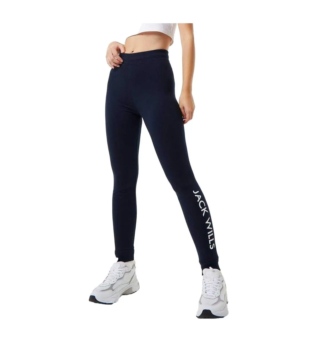 Womens/ladies Premium Cotton Slim Casual Joggers Navy Jack Wills-2