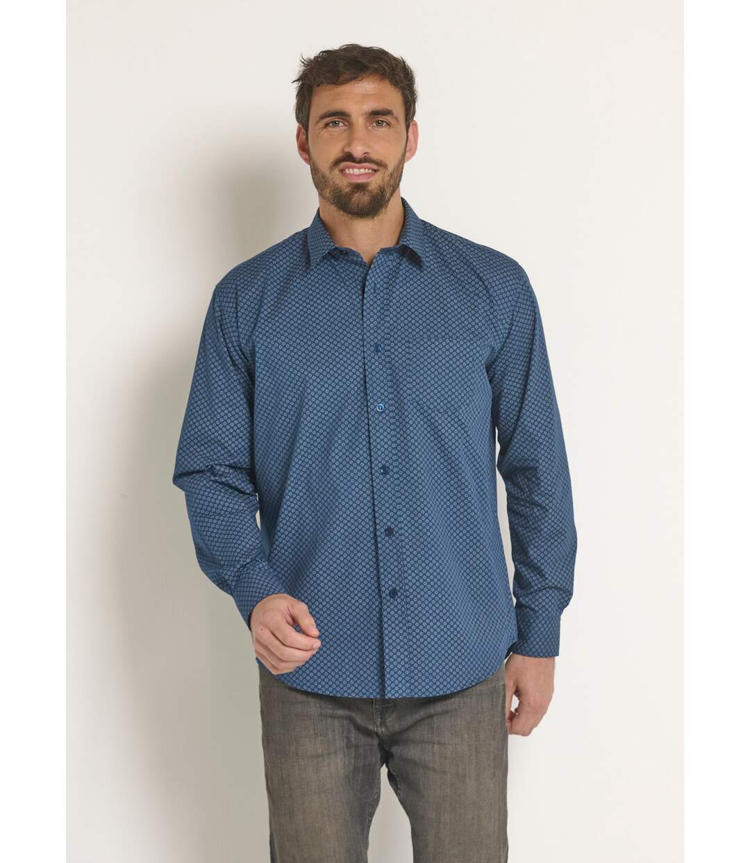Chemise coton carreaux fantaisie-1