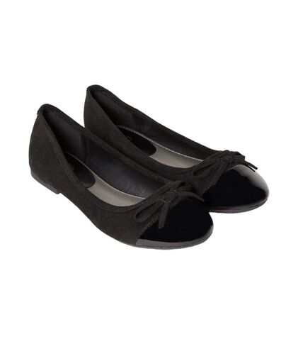 Womens/ladies presley bow detail ballerina flats natural black Dorothy Perkins