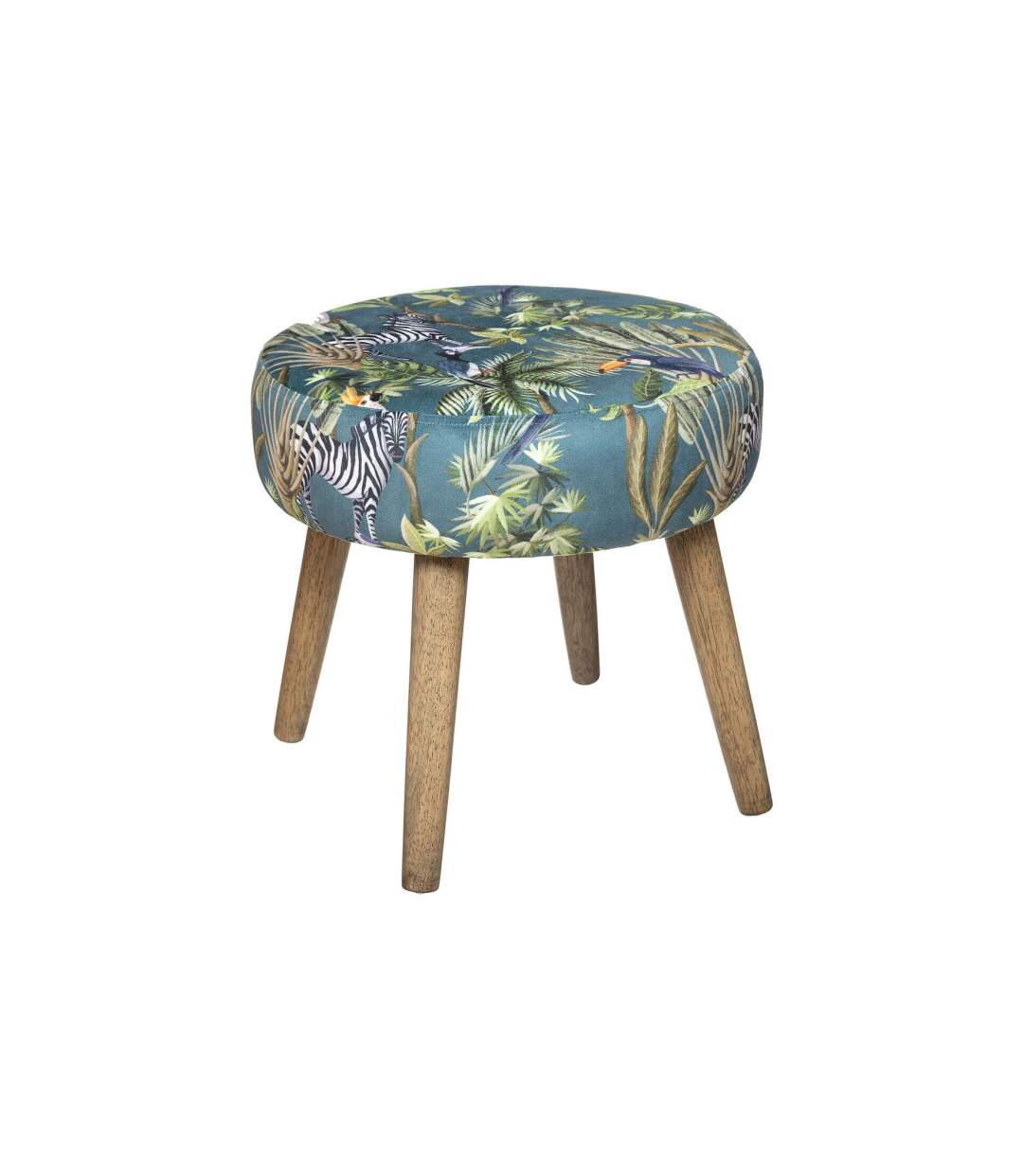 Tabouret Imprimé en Velours Sango 40cm Vert-1