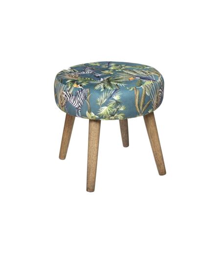 Tabouret Imprimé en Velours Sango 40cm Vert