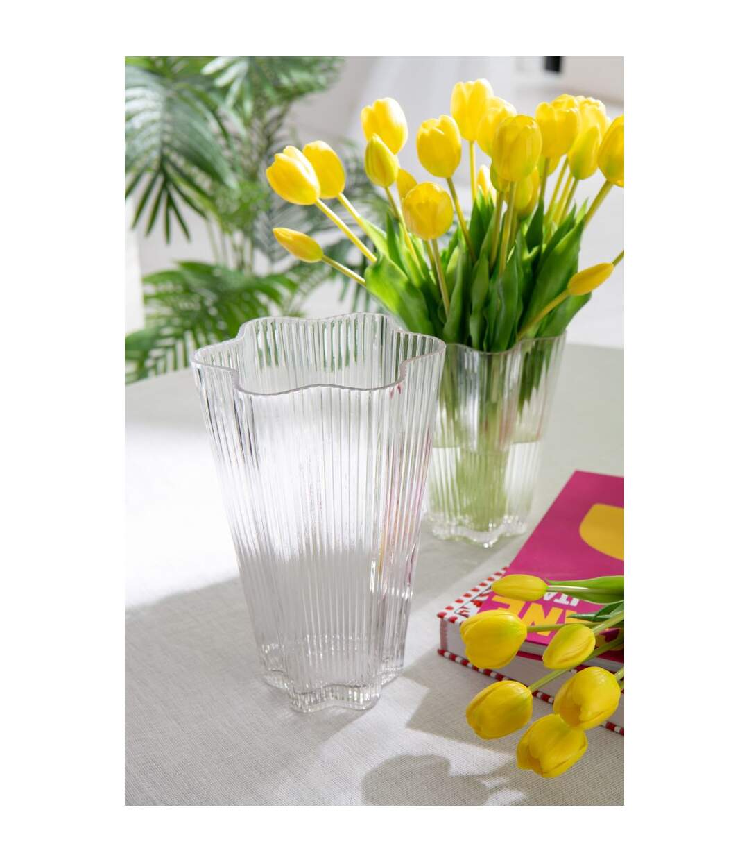 Vase Design en Verre Clara 20cm Transparent-3