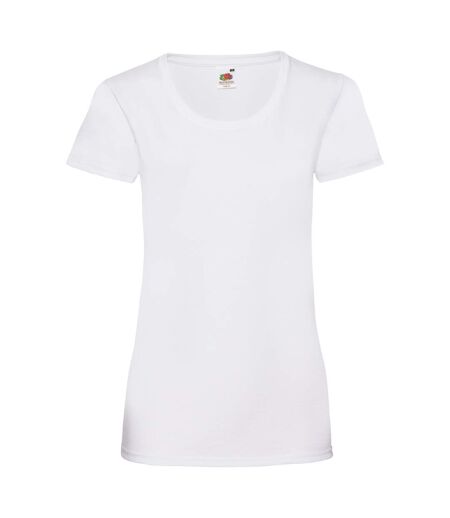 T-shirts Manches Courtes Femmes Blanc Fruit Of The Loom