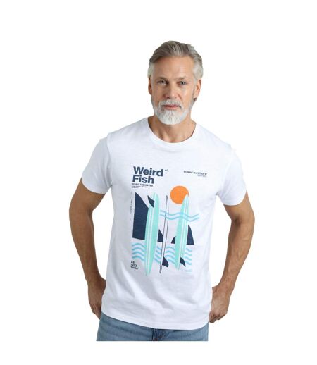 Mens coordinates graphic t-shirt white Weird Fish
