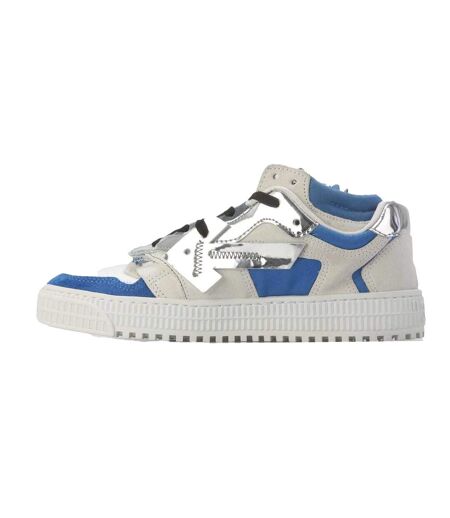 Mens Floating Arrow Suede Trainers White Silver Off White