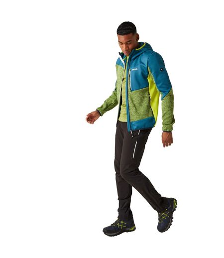 Mens Cadford Vi Marl Hooded Fleece Jacket Piquant Green Moroccan Blue Regatta