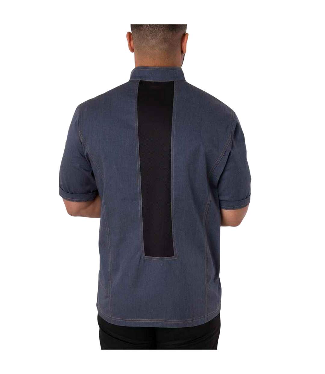 Womens/ladies Asymmetric Chef Jacket Indigo Le Chef-3