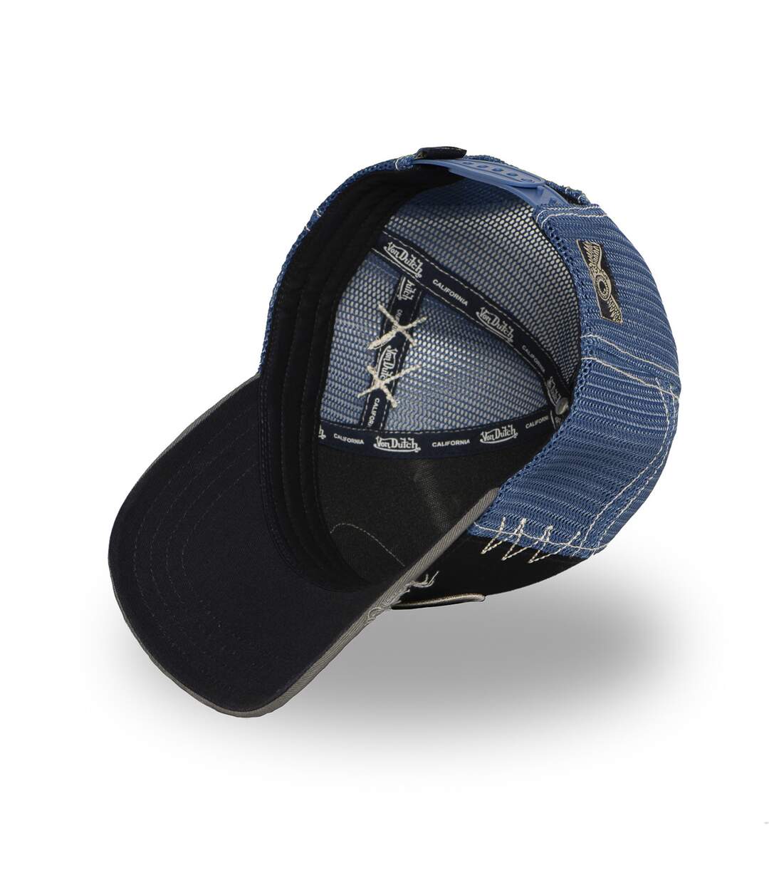 Casquette trucker avec filet adulte effet usé et patch brodé Used Vondutch-5