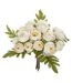 Lot 2x Bouquet artificiel de 18 Camélia - H. 30 cm - Blanc