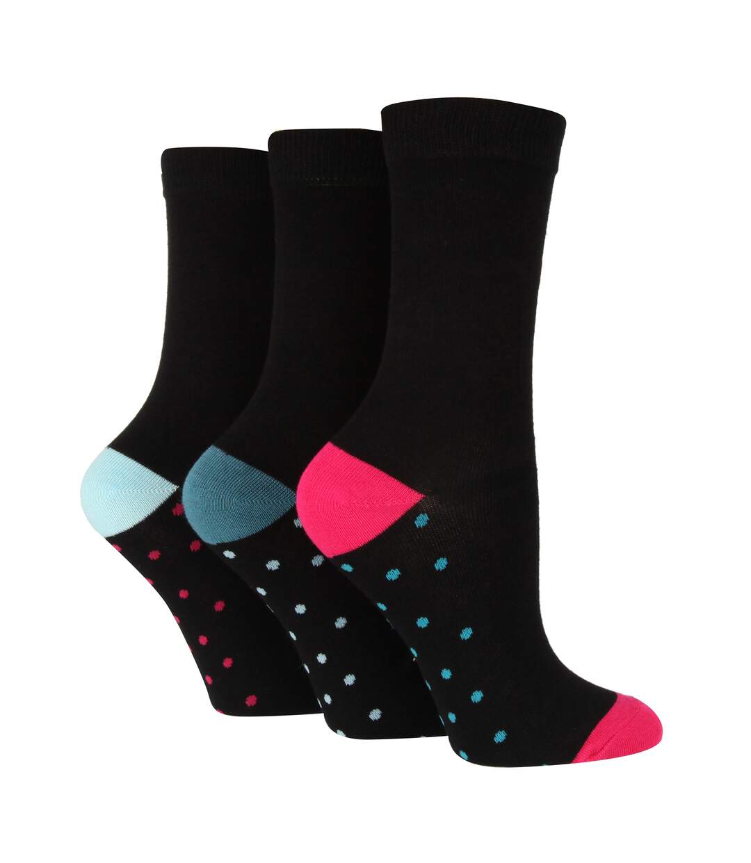 6 Pack Ladies Bamboo Socks: Plain Dress Socks with Unique Foot Patterns-3