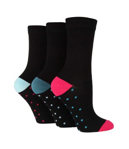 6 Pack Ladies Bamboo Socks: Plain Dress Socks with Unique Foot Patterns
