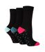6 Pack Ladies Bamboo Socks: Plain Dress Socks with Unique Foot Patterns-3