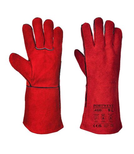 Portwest Unisex Adult A500 Leather Welding Gauntlets (Red) (XL) - UTPW128