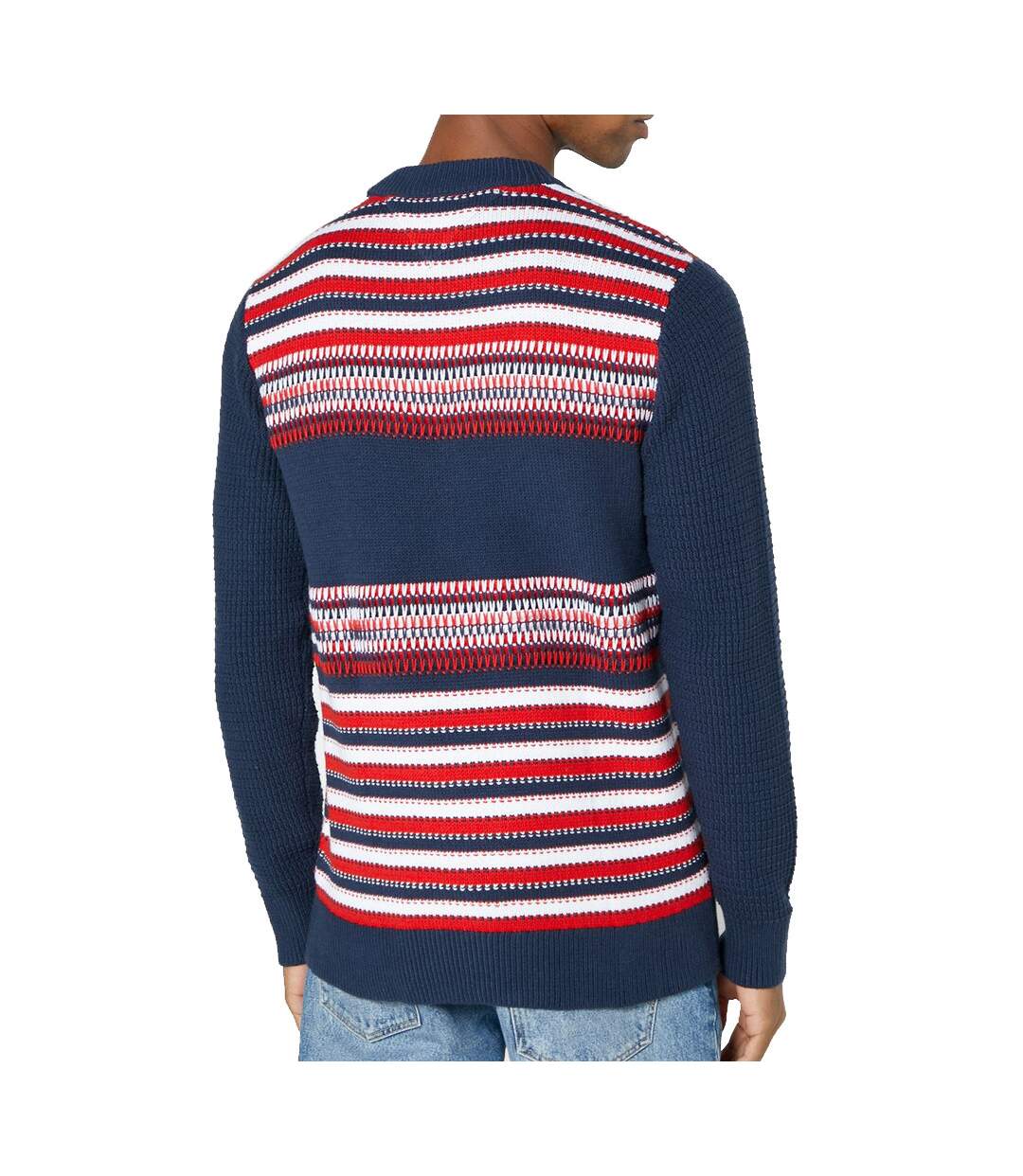 Pull Marine/Rouge Homme Tommy Jeans Structure Mix