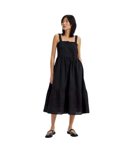 Robe Mi-longue Sans Manches Femme Noir Levis