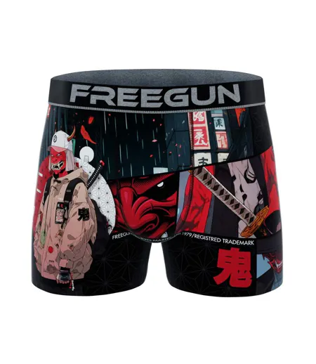 Boxer noir/rouge homme freegun montre