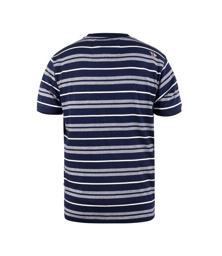 D555 Mens Piccadilly Yarn Dyed Stripe Jacquard Kingsize T-Shirt (Navy/White) - UTDC376