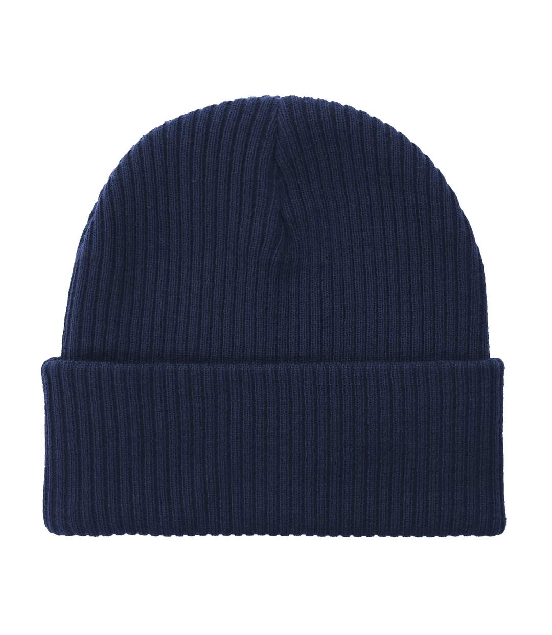 Unisex Adult Ribbed Winter Beanie Navy White Societe Noir-2