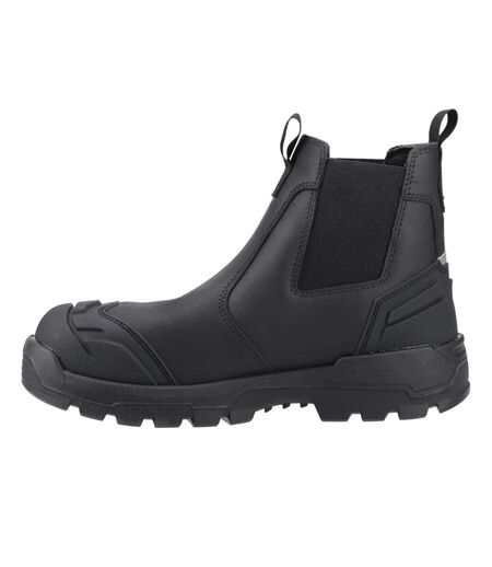 Mens Striver Xl Grain Leather Safety Boots Black Yellow Caterpillar