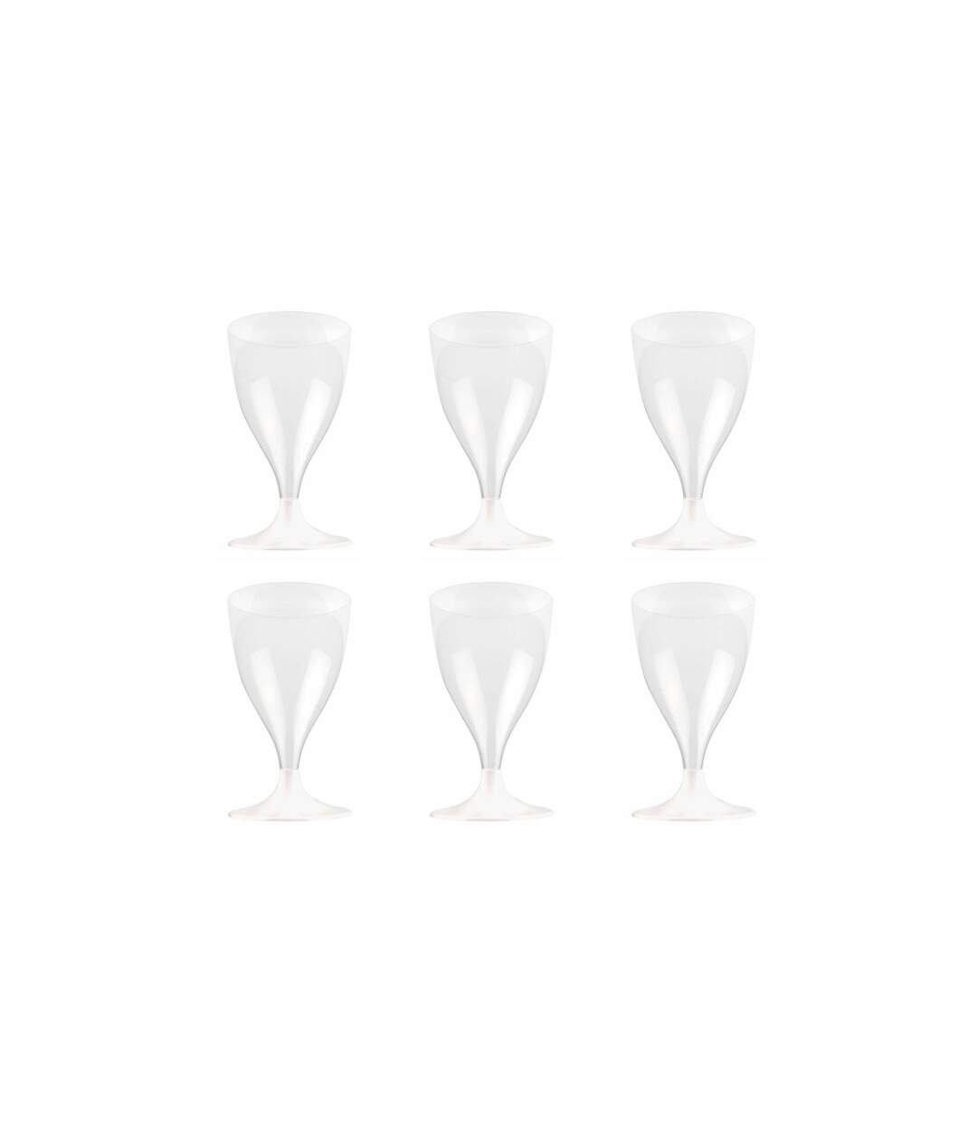 Lot de 6 Verres à Vin Réutilisable Plastique 18cl Transparent-1
