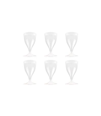 Lot de 6 Verres à Vin Réutilisable Plastique 18cl Transparent